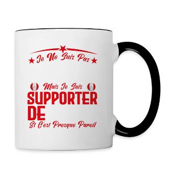 je ne suis pas parfait, supporteur de Nîmes . - Mug contrasté - blanc/noir - Droite