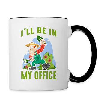 Garden I'll be In My Office Gardening Gardener - Contrasting Mug - white/black - Right