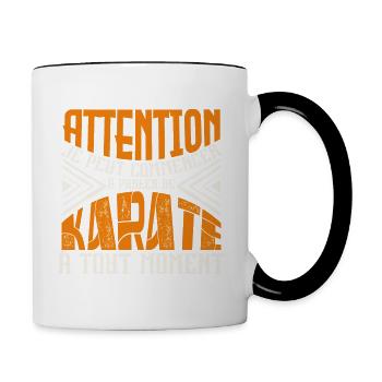 Avertissement, Karaté à tout moment. - Mug contrasté - blanc/noir - Droite