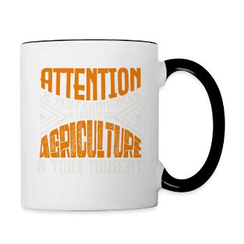 Avertissement, Agriculture à tout moment. - Mug contrasté - blanc/noir - Droite