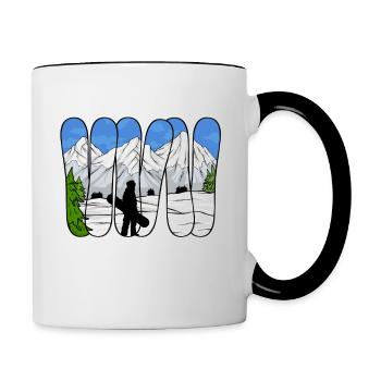 Snowboarding Snowboard Snowboarder - Contrasting Mug - white/black - Right