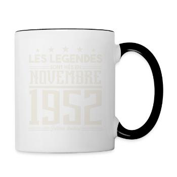 Les légendes sont nés en novembre 1952. - Mug contrasté - blanc/noir - Droite