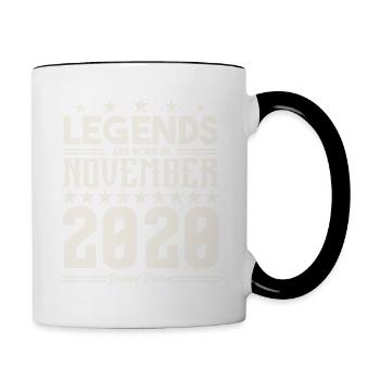 Legenden werden im November 2020 geboren.Geschenkjubiläum - Tasse zweifarbig - Weiß/Schwarz - Rechts
