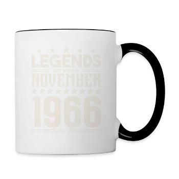 Legends Are Born In November 1966.Gift anniversary - Mug contrasté - blanc/noir - Droite