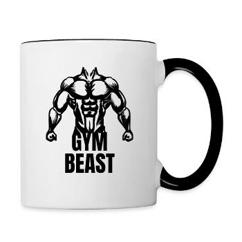 GYM BEAST - Tasse zweifarbig - Weiß/Schwarz - Rechts