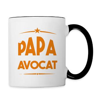 J'ai deux titres Papa et Avocat, Cadeau Papa. - Mug contrasté - blanc/noir - Droite