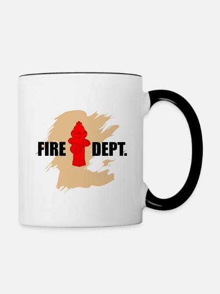 Feuerwehr Hydrant - Tasse zweifarbig - Weiß/Schwarz