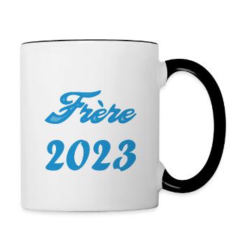Annonce grossesse. bientôt Frère Décembre 2023. - Mug contrasté - blanc/noir - Droite
