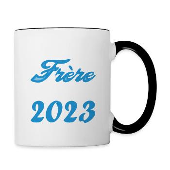 Cadeau Annonce grossesse bientôt Frère Avril 2023. - Mug contrasté - blanc/noir - Droite