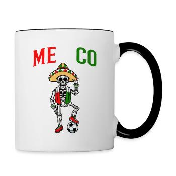 Skeleton Boy Men Mexico Soccer Player - Contrasting Mug - white/black - Right
