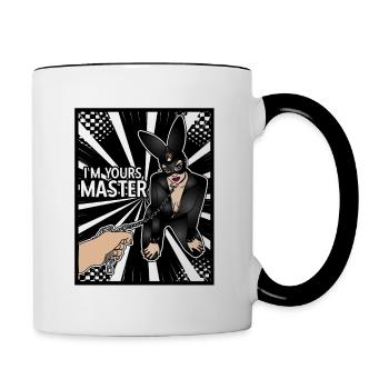 EROTIC GIRL SEXY SUBMISSION BONDAGE MASTER - Tasse zweifarbig - Weiß/Schwarz - Rechts