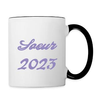 Annonce grossesse. bientôt Sœur Janvier 2023.soeur - Mug contrasté - blanc/noir - Droite