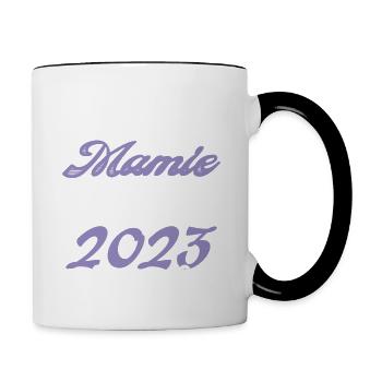 Annonce grossesse. bientôt Mamie Aout 2023. août. - Mug contrasté - blanc/noir - Droite