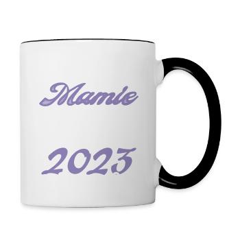 Annonce grossesse. bientôt Mamie Mai 2023. - Mug contrasté - blanc/noir - Droite