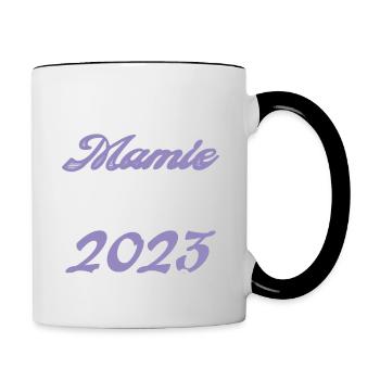 Annonce grossesse. bientôt Mamie Juin 2023. - Mug contrasté - blanc/noir - Droite