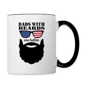 Bärtiger Papa mit Bart Cooler Vater Bartträger - Tasse zweifarbig - Weiß/Schwarz - Rechts