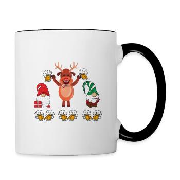 weihnachten bier - Tasse zweifarbig - Weiß/Schwarz - Rechts