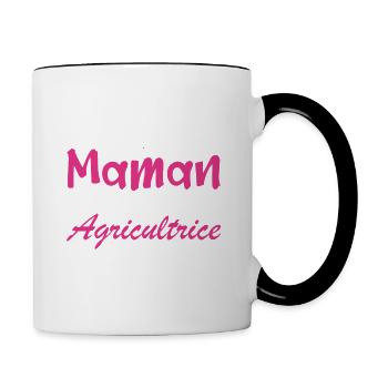 pas facile d'être une maman et une Agricultrice. - Mug contrasté - blanc/noir - Droite