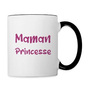 pas facile d'être une maman et une Princesse. - Mug contrasté - blanc/noir - Droite