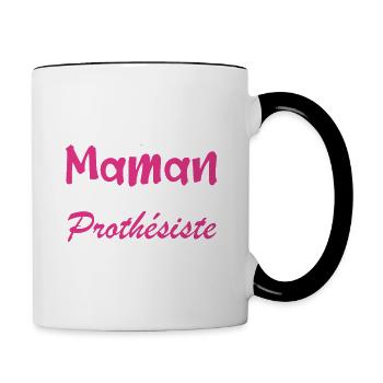 pas facile d'être une maman et une Prothésiste. - Mug contrasté - blanc/noir - Droite