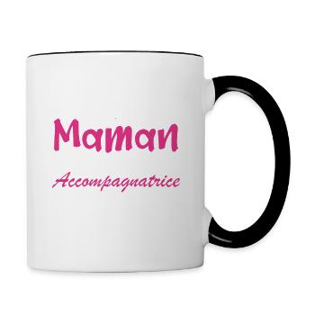 pas facile d'être une maman et une accompagnatrice - Mug contrasté - blanc/noir - Droite