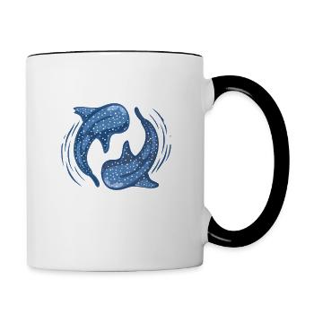 Walhai - Chumpon Pinnacle - Koh Tao - Tauchen - Tasse zweifarbig - Weiß/Schwarz - Rechts