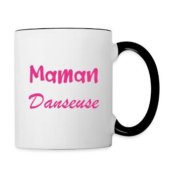 pas facile d'être une maman et une Danseuse - Mug contrasté - blanc/noir - Droite