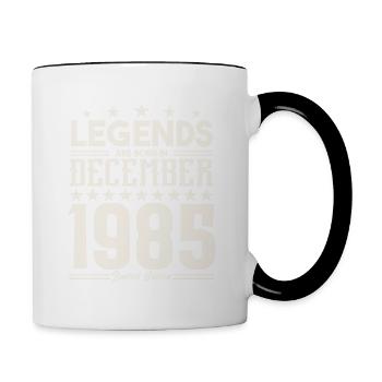 Legenden werden im Dezember 1985 geboren.Geschenkjubiläum - Tasse zweifarbig - Weiß/Schwarz - Rechts