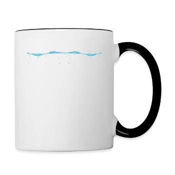 Scuba Taucher unter Wasser mit Luftblasen - Tasse zweifarbig - Weiß/Schwarz - Rechts