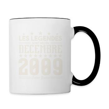Les Légendes Sont Nés En Décembre 2009, Cadeau. - Mug contrasté - blanc/noir - Droite