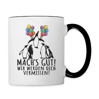 Jobwechsel Abschied Kollege Abschiedsgeschenk - Tasse zweifarbig - Weiß/Schwarz - Rechts