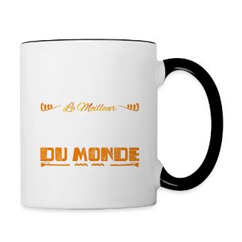 Je Suis Le Meilleur Oncle Du Monde, Cadeau oncle. - Mug contrasté - blanc/noir - Droite
