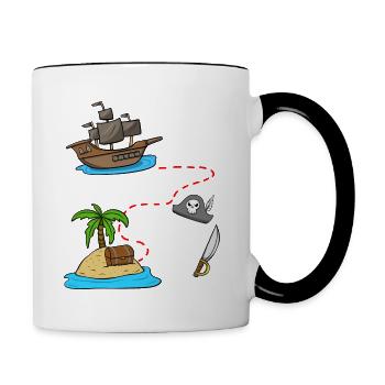 Arrggh! Ce capitaine a 8 ans d’anniversaire de pirate - Mug contrasté - blanc/noir - Droite