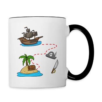 Arrggh! Ce capitaine est 3 Pirate anniversaire - Mug contrasté - blanc/noir - Droite