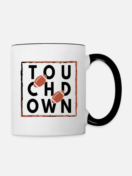 Touchdown Football - Tasse zweifarbig - Weiß/Schwarz