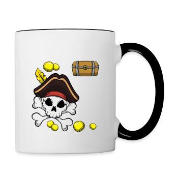 Skeleton This Pirate Is 2nd Pirate Birthday - Contrasting Mug - white/black - Right