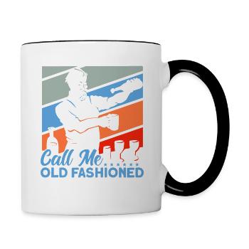 Cocktailbar Kellner Mixologe Geschenk - Tasse zweifarbig - Weiß/Schwarz - Rechts