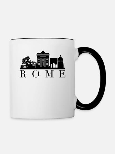 Rom - Tasse zweifarbig - Weiß/Schwarz