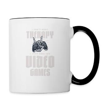 Je n’ai pas besoin de thérapie, j’ai juste besoin de mes jeux vidéo - Mug contrasté - blanc/noir - Droite