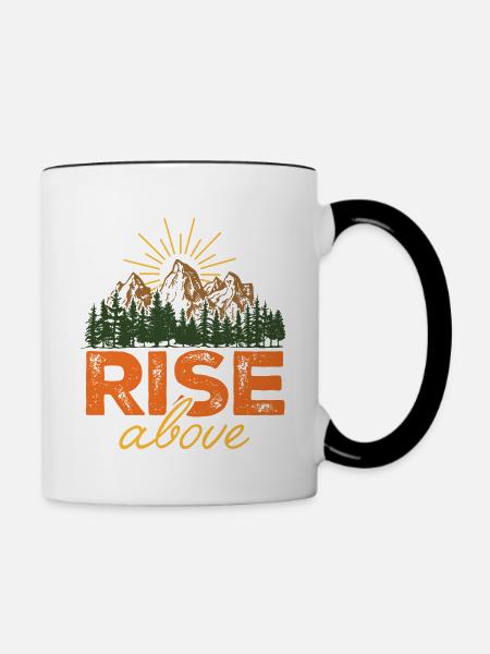 Rise Above - Tasse zweifarbig - Weiß/Schwarz