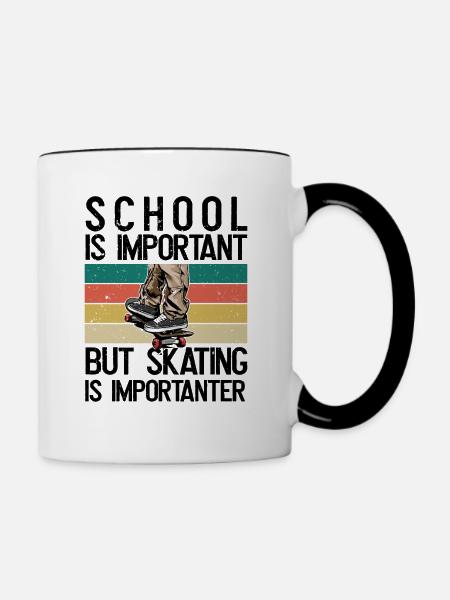 Schule Ist wichtig - Tasse zweifarbig - Weiß/Schwarz