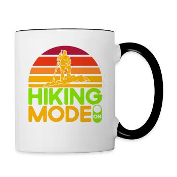 Draußen Wandern Fernweh Geschenk - Tasse zweifarbig - Weiß/Schwarz - Rechts