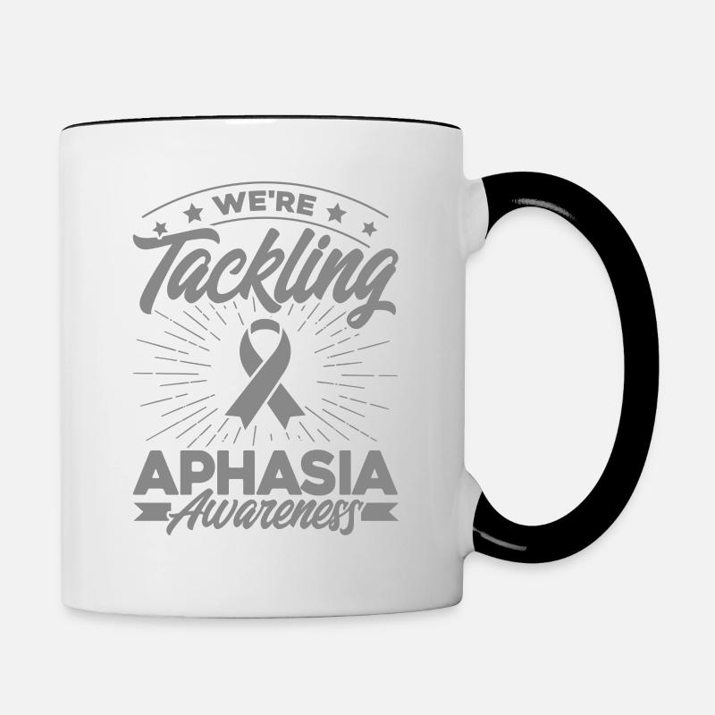 Grey Loop Aphasia Support Aphasia Overl - Contrasting Mug - white/black