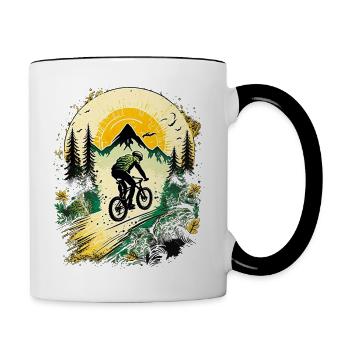 Mountain Bike BMX MTB Bike Street Trial Outdoor - Contrasting Mug - white/black - Right