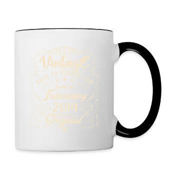 Vintage Born in February 2014 Anniversary February - Contrasting Mug - white/black - Right