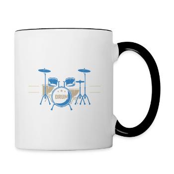 Super Batteur. Cadeau batteur. bassiste. Musicien. - Mug contrasté - blanc/noir - Droite