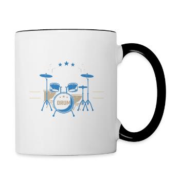 Did you touch my Drums, Drummer Gift Drums - Contrasting Mug - white/black - Right
