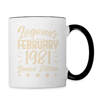 Naissance En Février 1981. Cadeau d'anniversaire. - Mug contrasté - blanc/noir - Droite