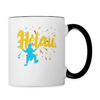 Helau - Tasse zweifarbig - Weiß/Schwarz - Rechts