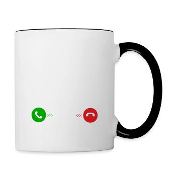 Mein Pferd Ruft An... und ich muss gahen - Tasse zweifarbig - Weiß/Schwarz - Rechts